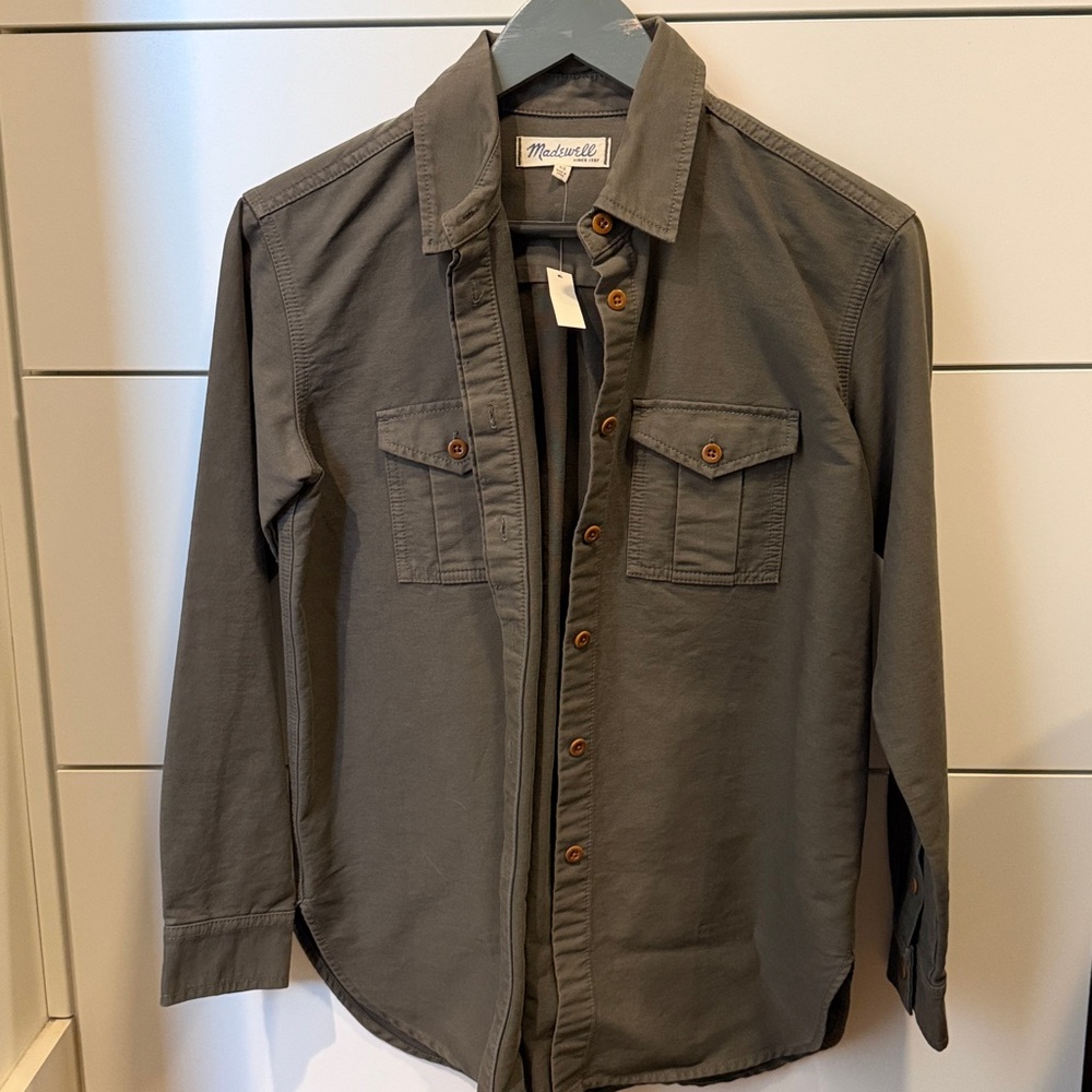 Madewell Olive Button-Up Shirt NWT